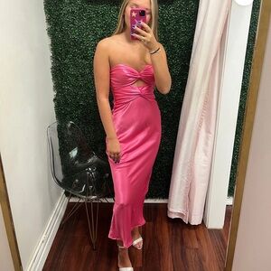 Elegant Pink Strapless Dress